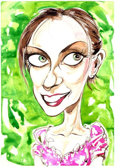 Natalie Dessay - caricature by Neale Osborne